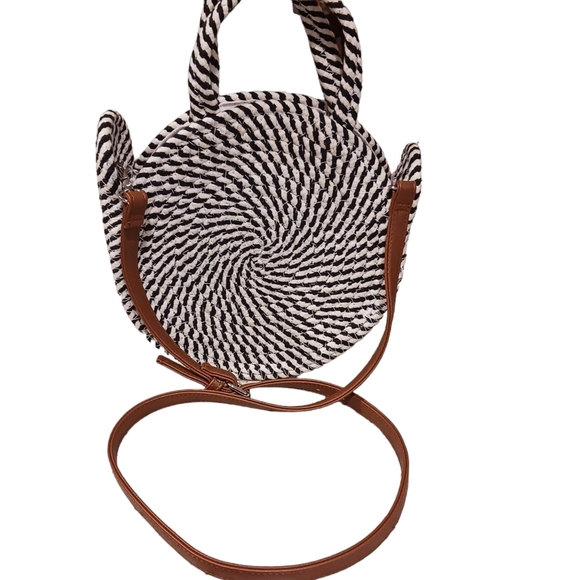 Womens Woven Handbag Rope Nautical Boho Round Beachy Spring - Picture 5 of 6